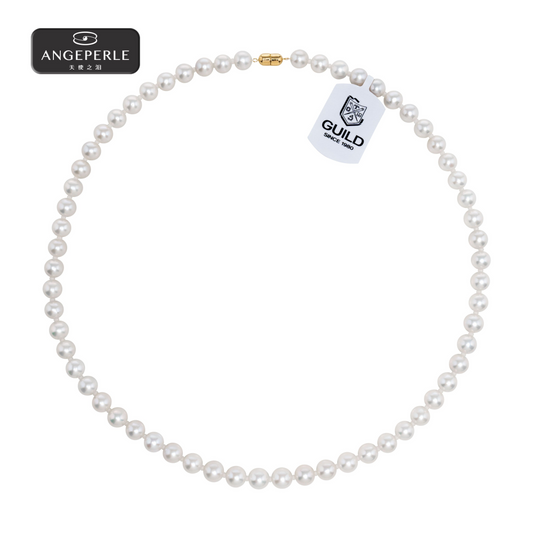 ANGEPERLE Magnetic clasp freshwater pearl Gablily Aurora necklace 6-7mm(TSJ120)
