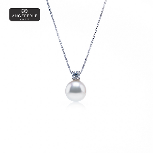 ANGEPERLE Seawater pearl Akoya princess style pendant 7.5-8mm(TSJ155)