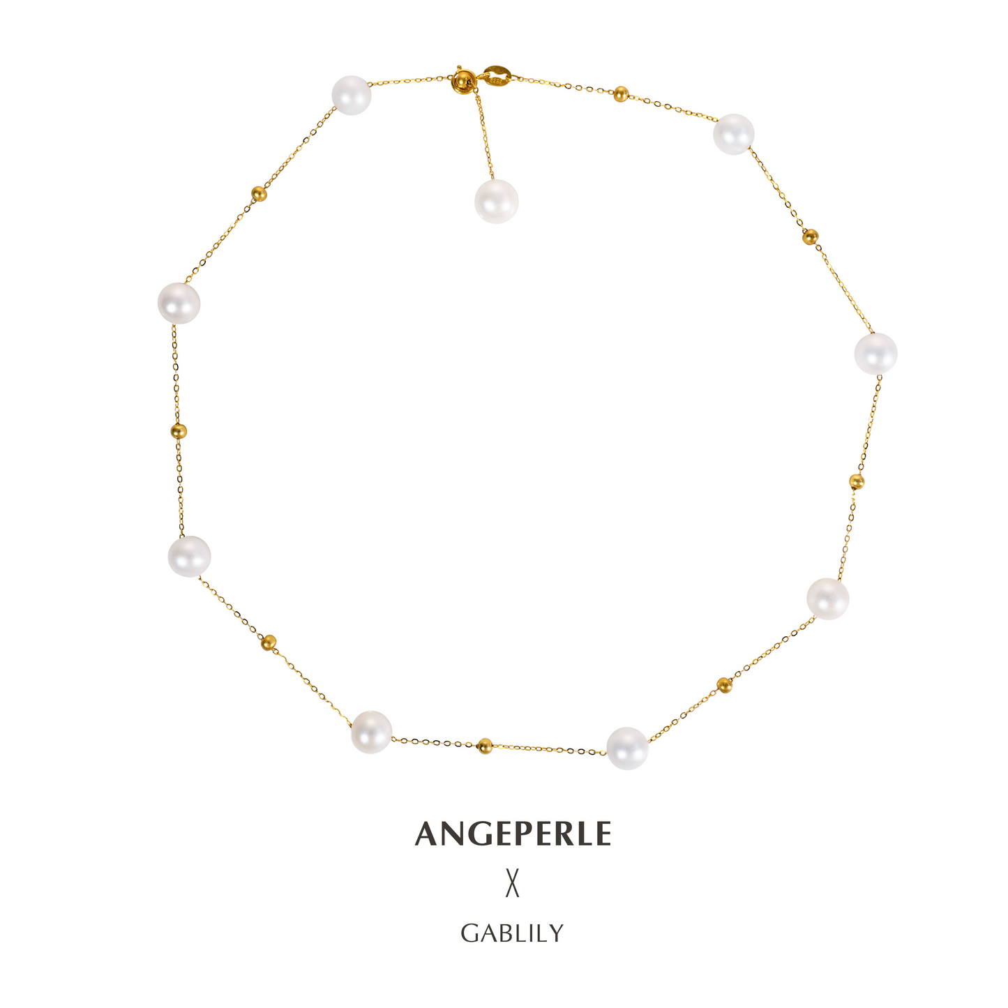 ANGEPERLE S925 silver freshwater pearl Stars necklace 7-8mm (TSJCY629)