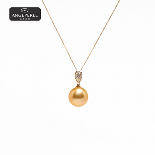 apjcy004 天使之泪 18k金海水珍珠金珠吊坠