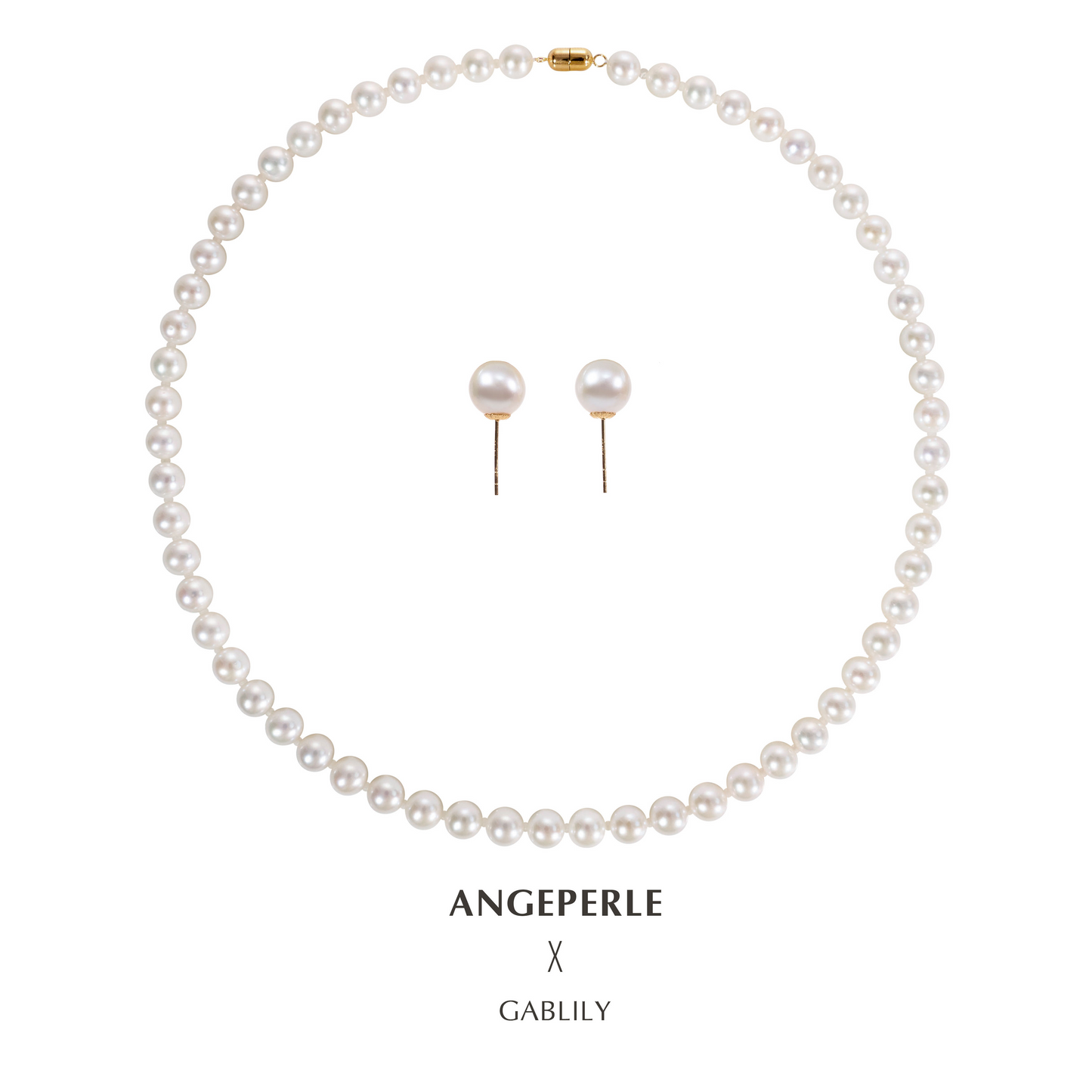 天使之淚 T家同款 18K金磁吸扣淡水珍珠★白麗珍珠項鍊送耳環(TSJCY646)