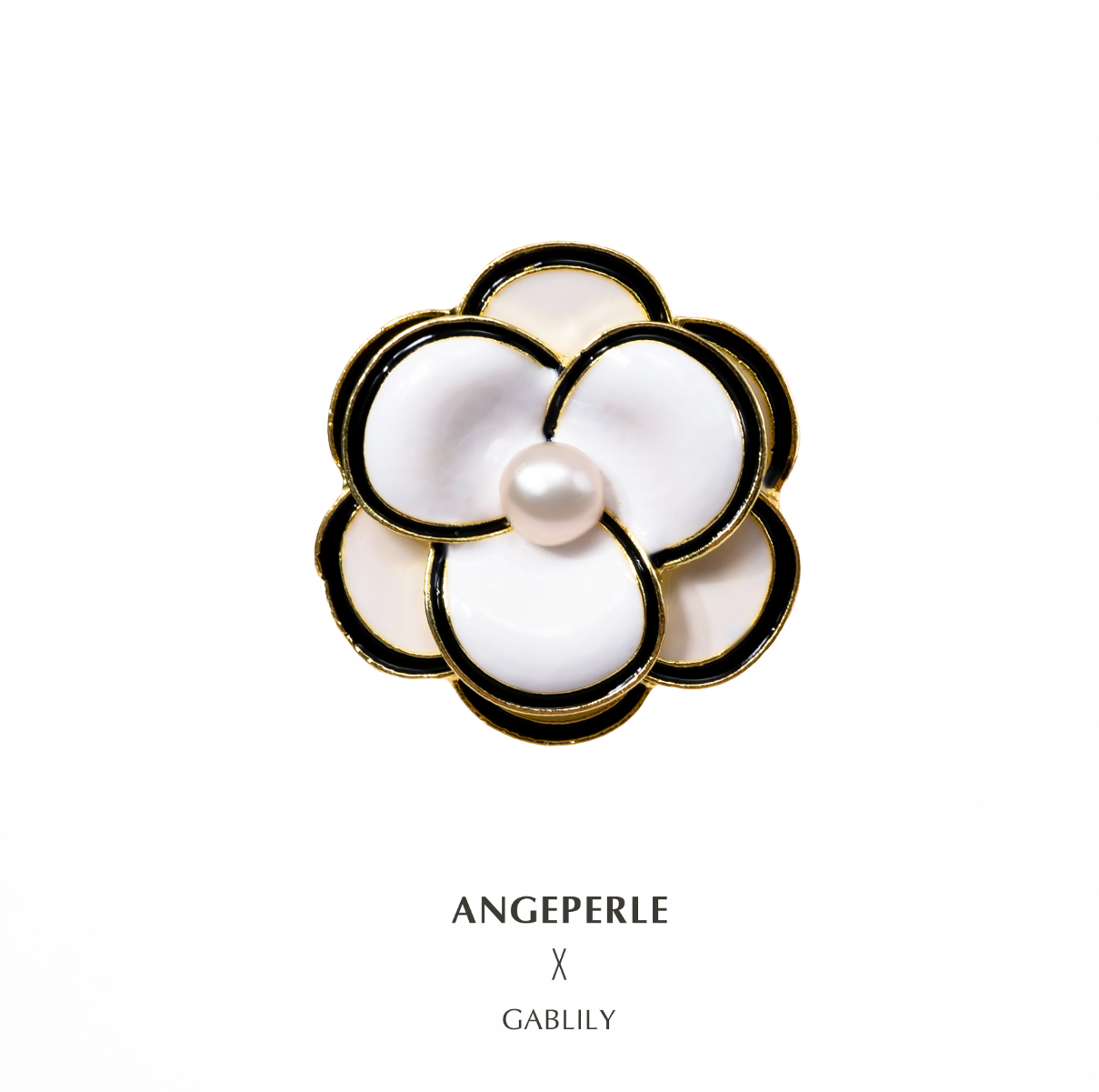 エンジェルズティアーズ合金淡水真珠ダブルペタルデイジーブローチ TSXY012