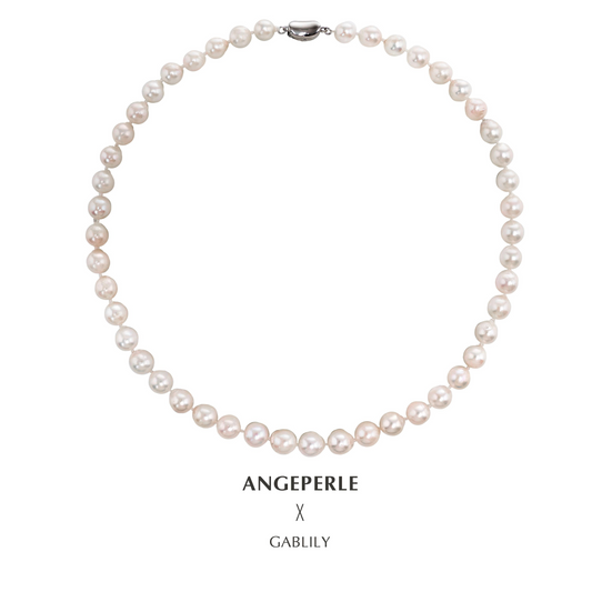 ANGEPERLE seawater pearl akoya pearl necklace 7.5-8.5mm S925 CPJCY925