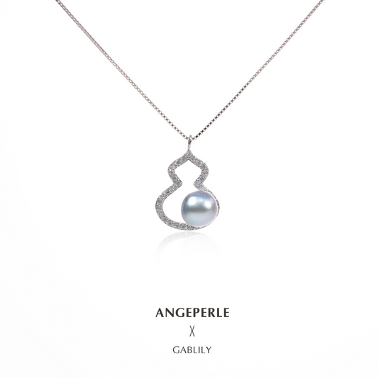 ANGEPERLE Good fortune and luck S925 silver seawater pearl Akoya Madama pendant 6-7mm(TSYM120)