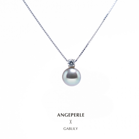 ANGEPERLE Seawater pearl Akoya Madama pendant 7-8mm S925 TSJCY943