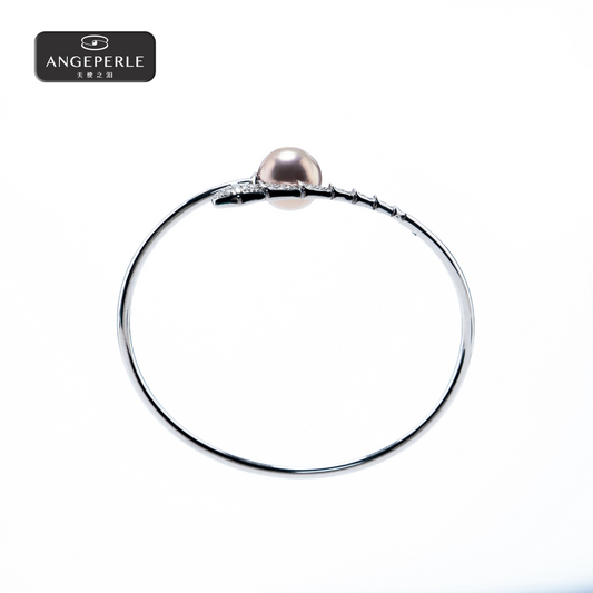 ANGEPERLE S925 Silver Freshwater Pearl Edison Pearl Bracelet 11-12mm(TSRY050)