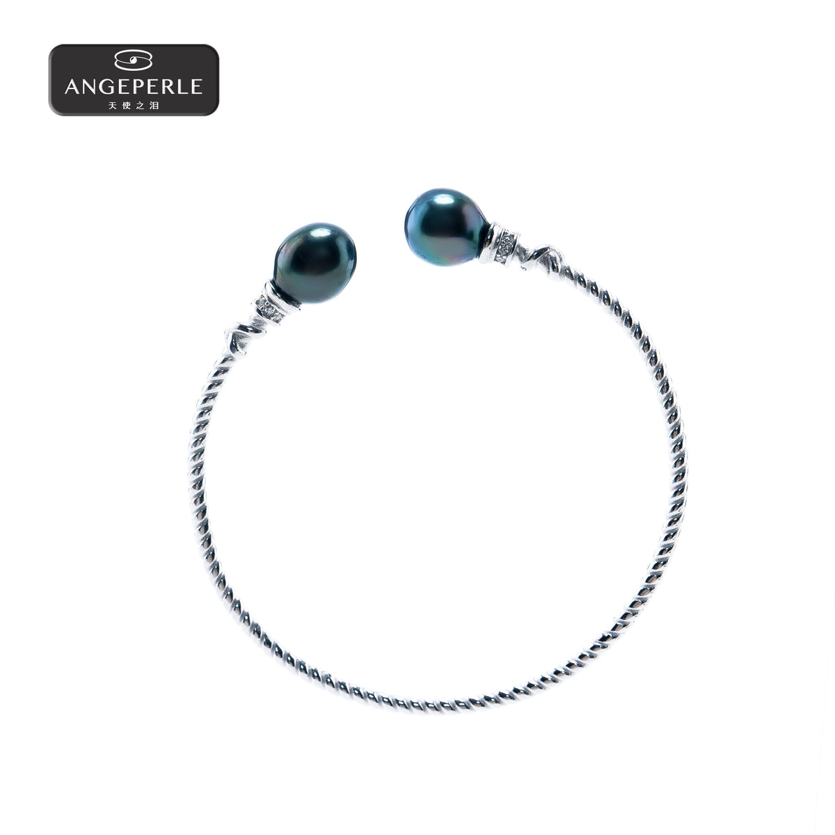 ANGELPERLE S925 Silver Seawater Pearl Tahitian Bracelet (TSZZN114)