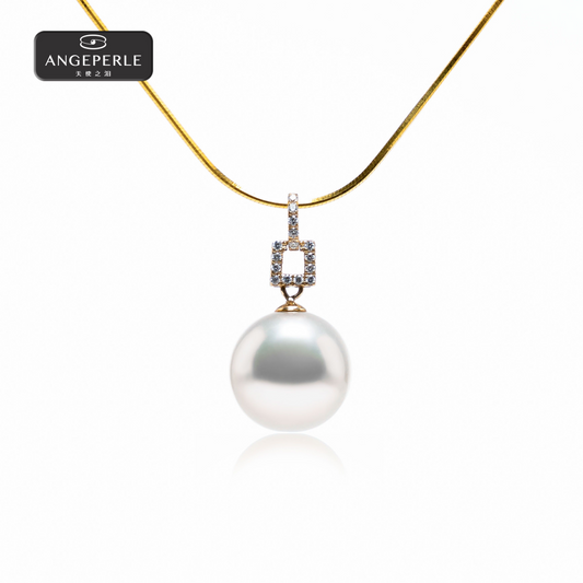 ANGEPERLE Freshwater Pearl Gablily Pendant 11-12mm s925 silver snake bone universal chain 11-12mm (APJCY035)