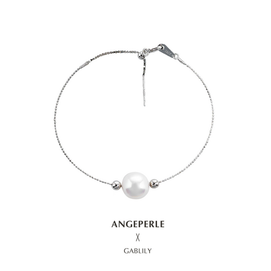 ANGEPERLE S925 silver freshwater pearl Gablily bracelet 10-11mm(TSJCY993)
