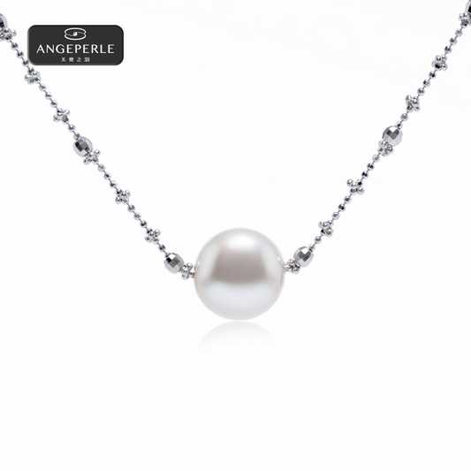 ANGEPERLE Freshwater Pearl Necklace 11-12mm S925 TSSLF93