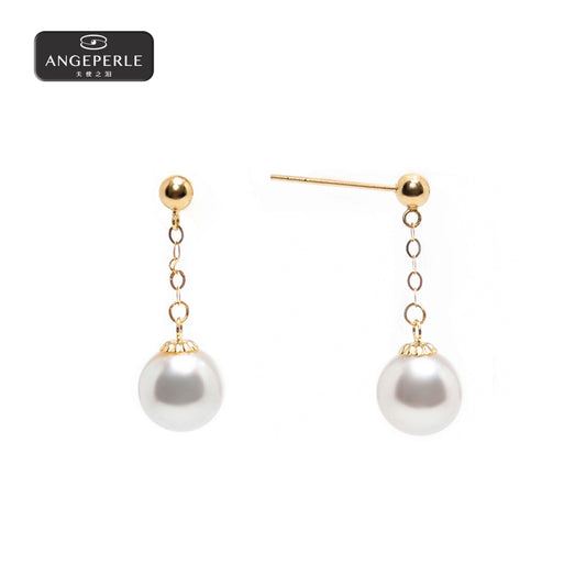 ANGELPERLE Seawater Pearl Akoya Windblown Ear Threads(APJCY023)