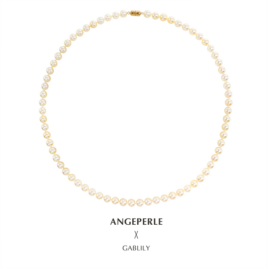 ANGELPERLE Seawater Pearl Feather Emperor Gold Necklace(BPJCY935)