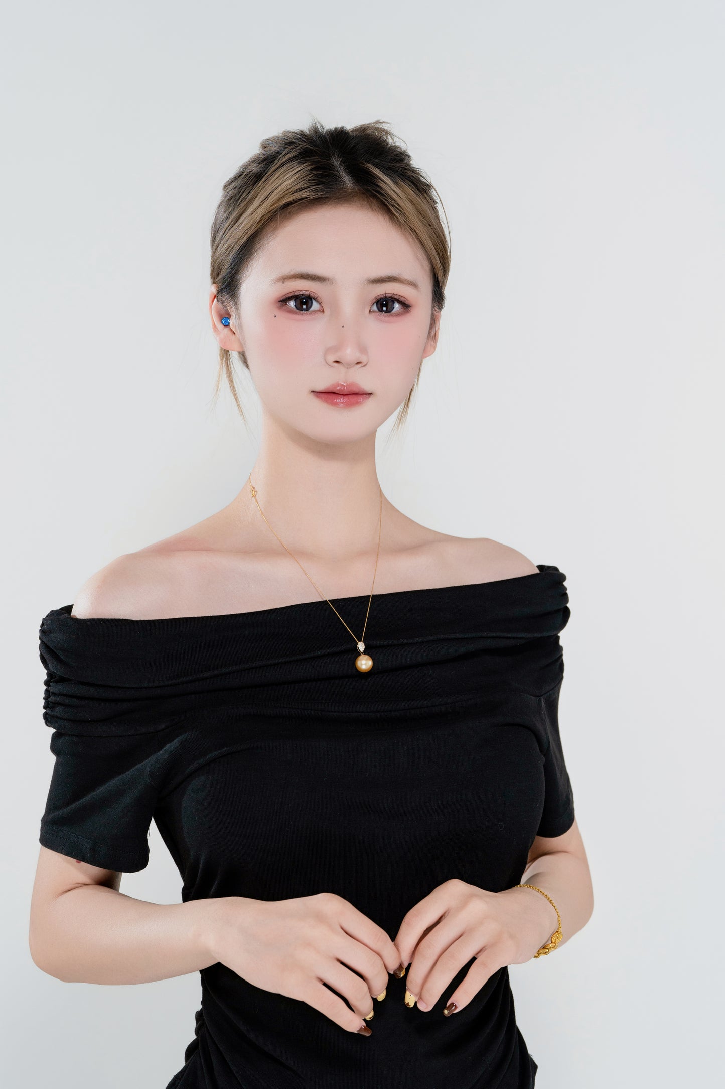 天使之淚 18K金海水珍珠金珠吊墜(APJCY004)