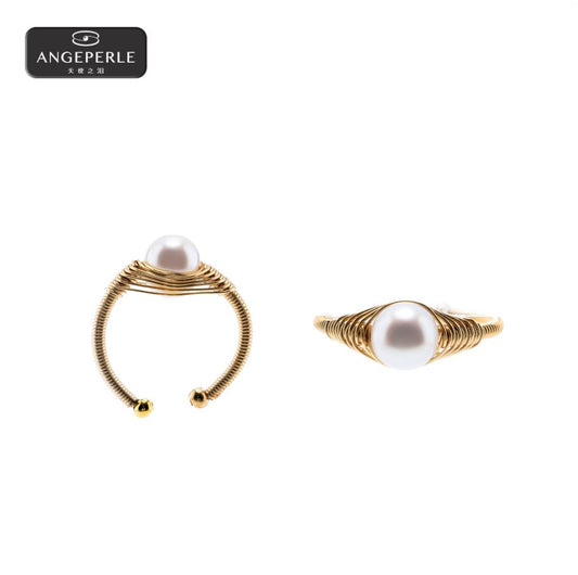 ANGEPERLE Alloy Freshwater Pearl Ring(SYSL21)