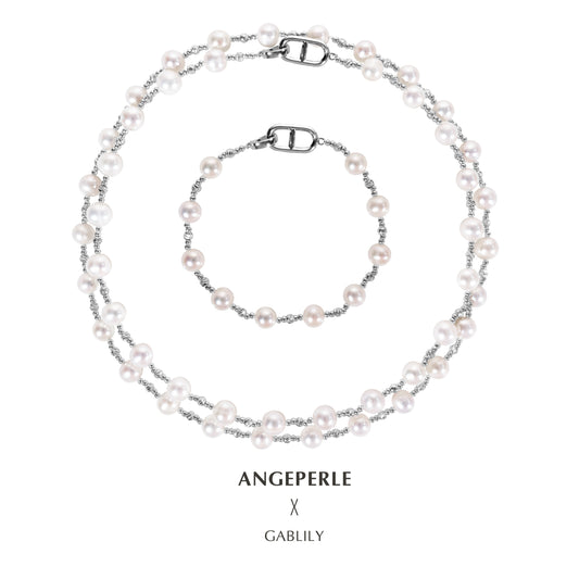 天使之淚 合金淡水珍珠多戴款毛衣鏈(TSAW085)