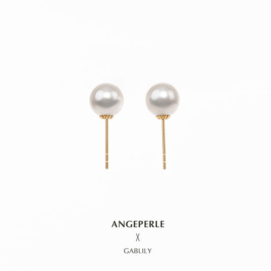 ANGELPERLE Seawater Pearl Akoya Stud Earrings(TSGY064)