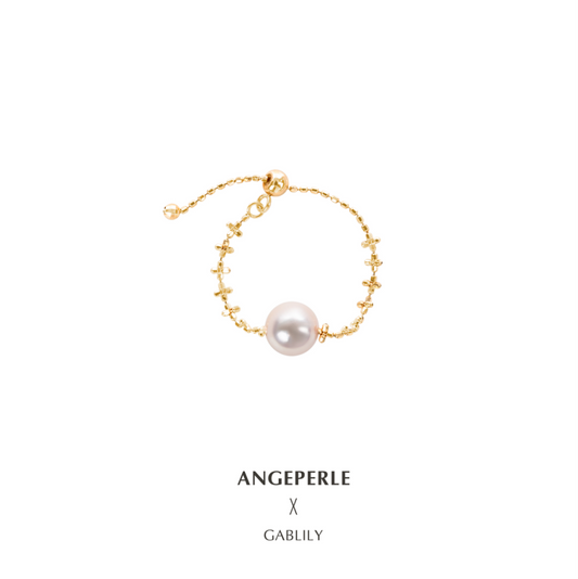 ANGELPERLE Seawater Pearl Akoya Fairy Chain Ring(TSGY075)