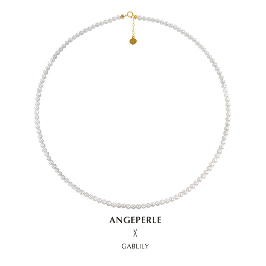 ANGEPERLE  Freshwater Gablily Pearl Millet Bead Necklace(TSGY161)