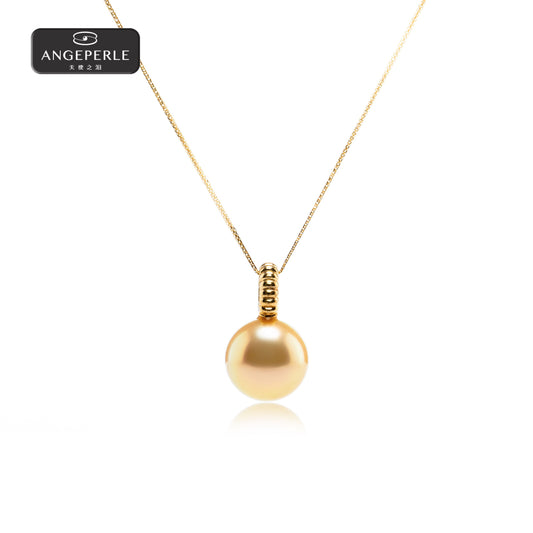 ANGEPERLE Gold-plated Seawater South Sea Golden Pearl Pendant(TSGY239)