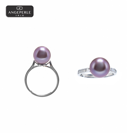 ANGELPERLE S925 Silver Freshwater Pearl Edison Ring(TSJ348)