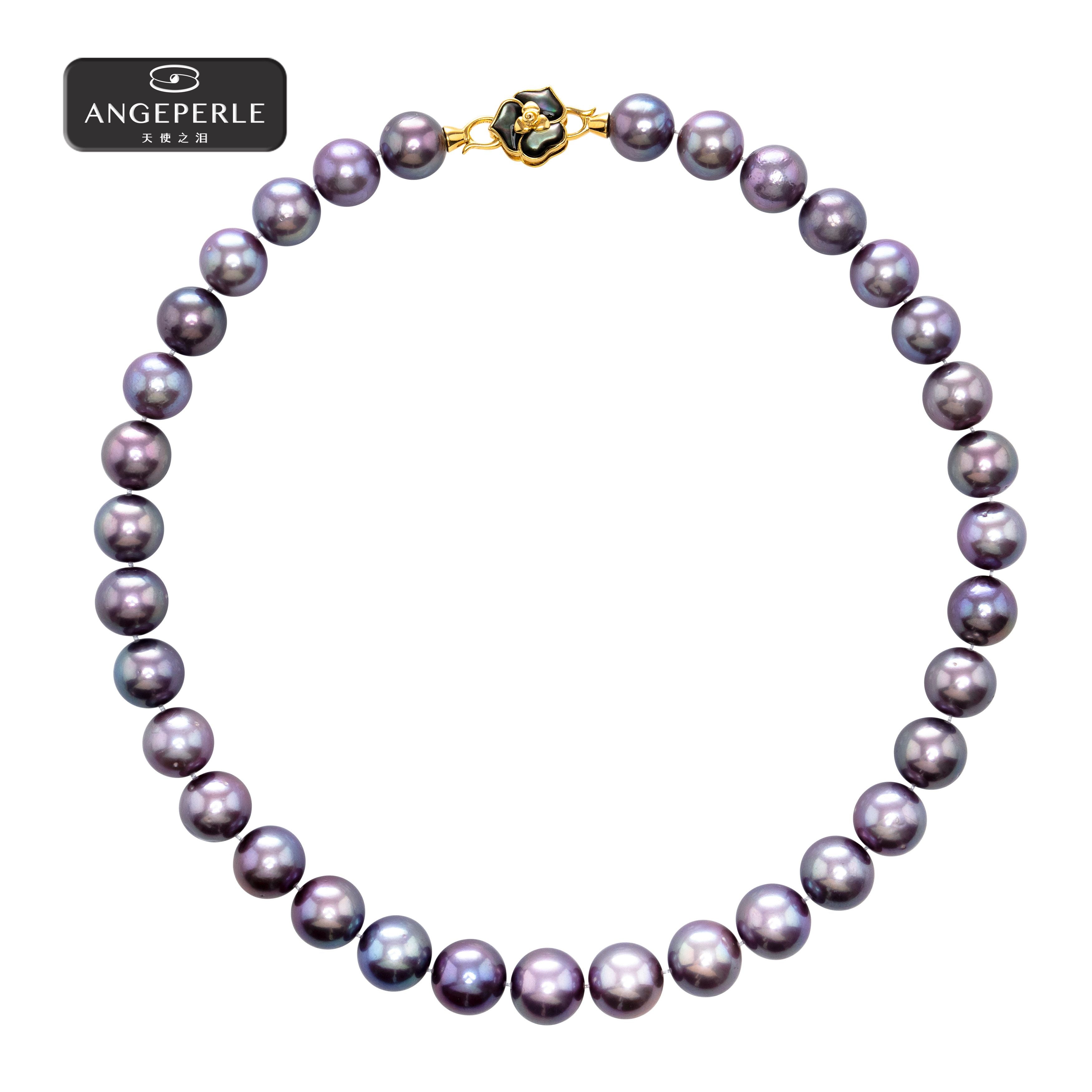 ☆ENGBROX☆ silver925 rosy pearl necklace EBNL24044SV ANGELPERLE S925 Silver Freshwater Pearl Edison Necklace