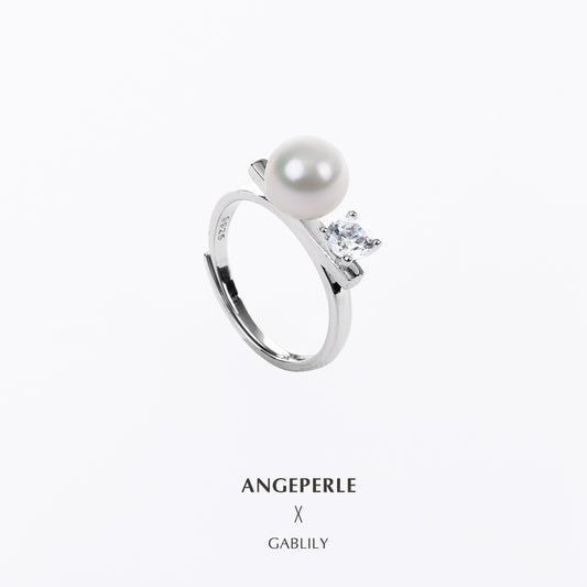 天使之淚S925銀淡水珍珠平衡木★白麗戒指(TSJCY222)