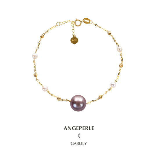 ANGELPERLE Rice Pearl Purple Pearl Starry Bracelet(TSJCY237)