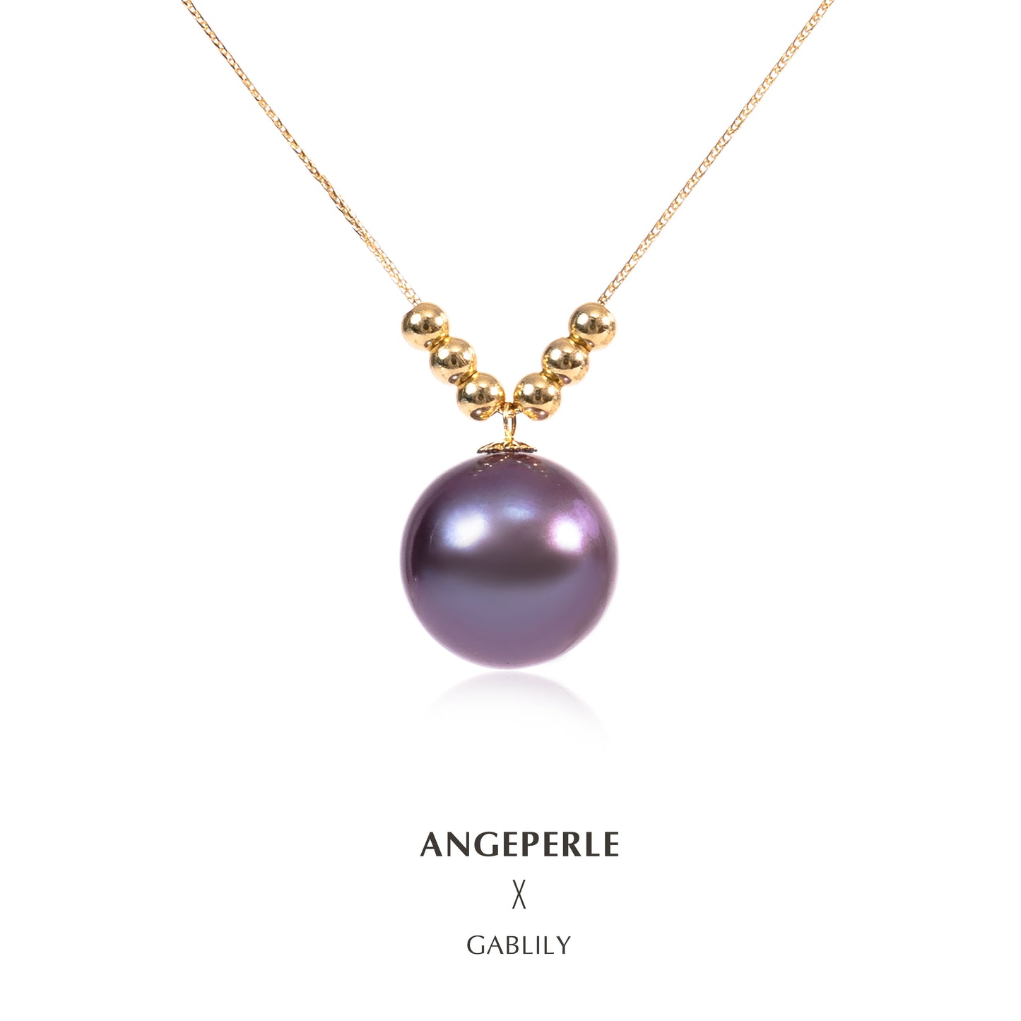 ANGELPERLE Choker Chain 6+1 Freshwater Purple Pearl Pendant(TSJCY725)