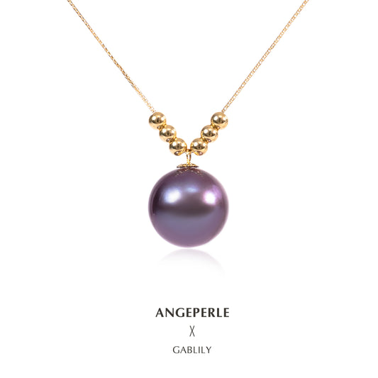 ANGELPERLE Choker Chain 6+1 Freshwater Purple Pearl Pendant(TSJCY725)