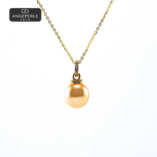 ANGELPERLE S925 Silver Seawater Pearl South Sea  Pearl Pendant(TSRY034)