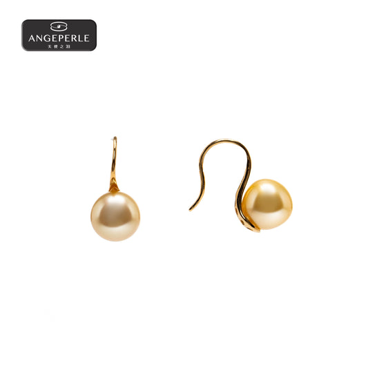 ANGELPERLE S925 Silver Seawater Pearl South Sea  Pearl High Heel Ear Hook(TSSLF153)