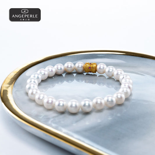 ANGEPERLE S925 Silver Freshwater Pearl Jiabaili Bracelet(TSSLF195)