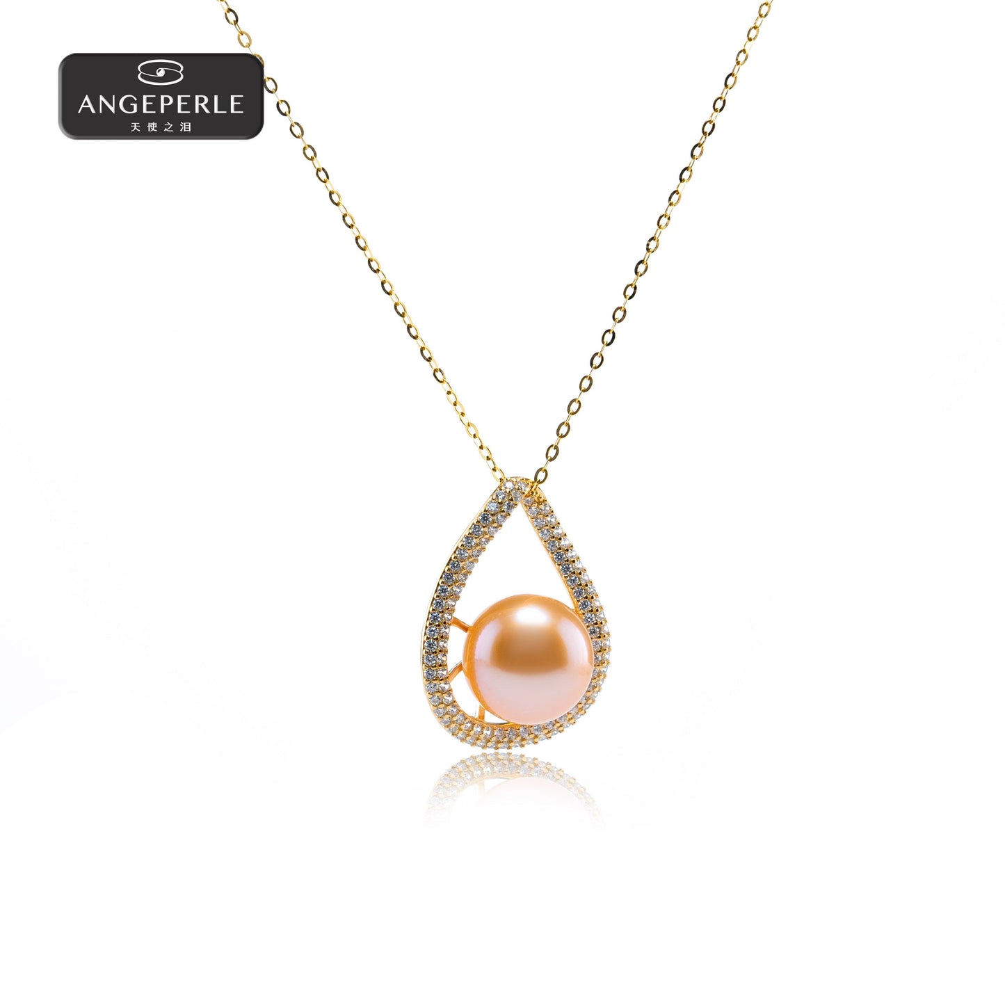 ANGELPERLE S925 Silver Freshwater Pearl Edison China Red Pendant (TSSLF196)