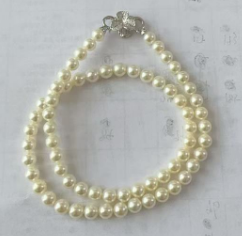 ANGELPERLE S925 Silver Seawater Pearl Akoya Necklace(TSZZN106)