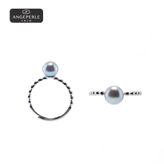ANGELPERLE S925 Silver Seawater Pearl Madama Ring(TSZZN135)