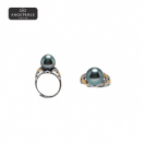 ANGELPERLE S925 Silver Seawater Pearl Tahitian Ring