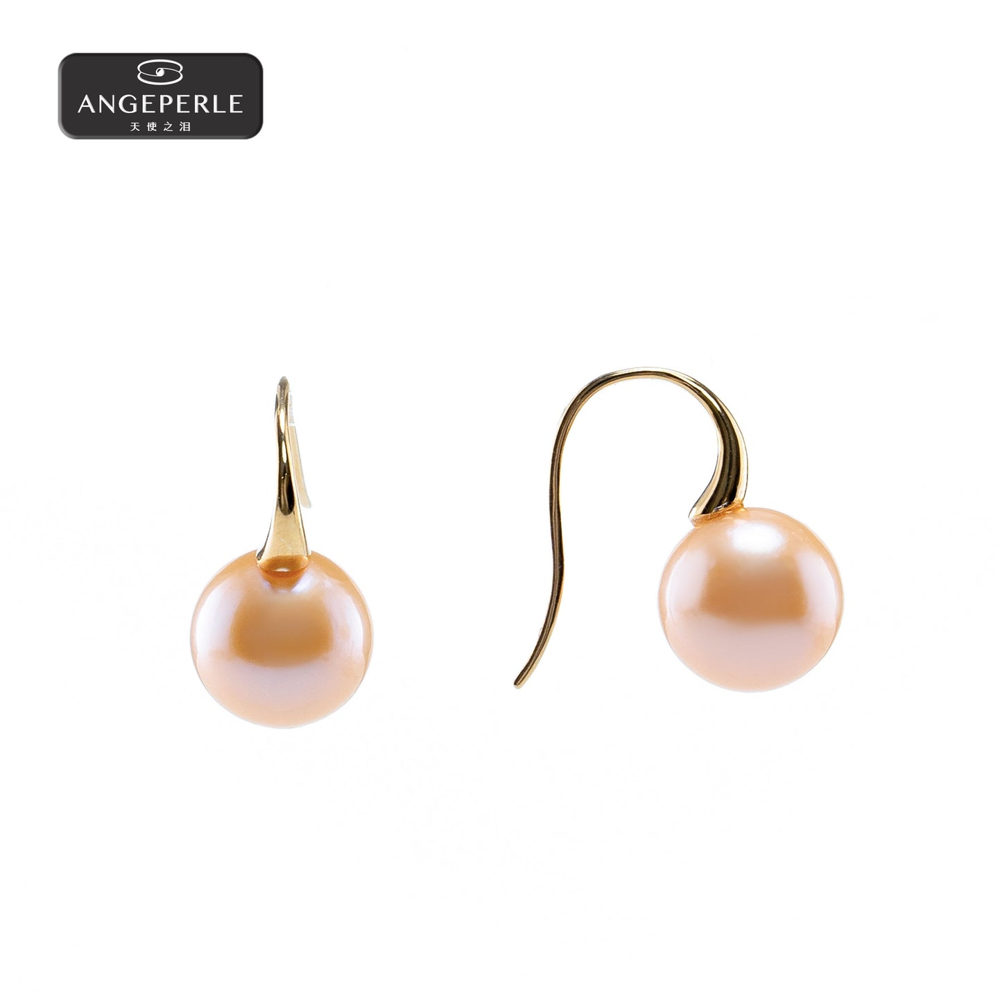 ANGELPERLE S925 Silver Freshwater Pearl Edison China Red High Heel Ear Hook