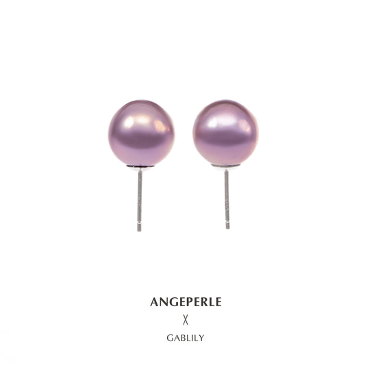ANGEPERLE S925 Silver Edison Freshwater Pearl Purple Joyful Earrings(ZPJY027)