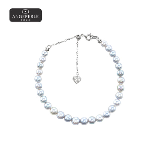 ANGELPERLE S925 Silver Seawater Pearl Madama Bracelet(ZZN31)