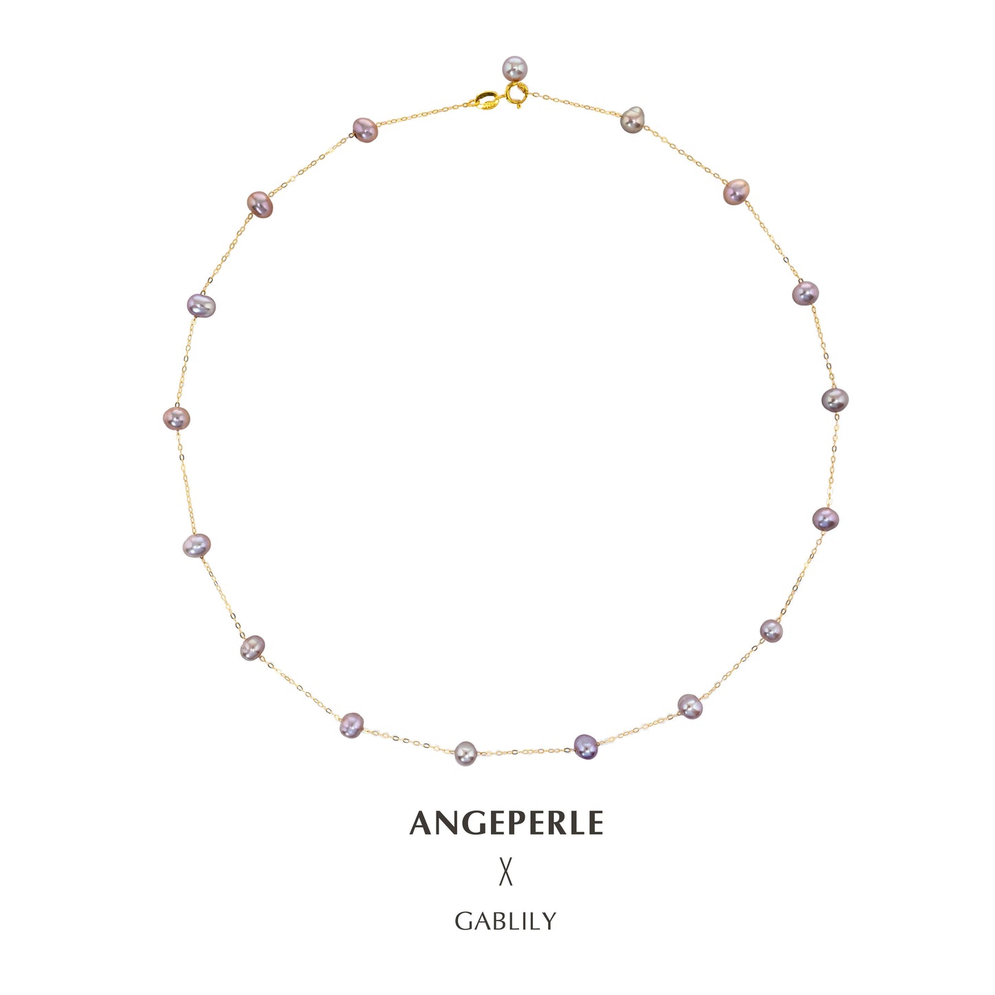 エンジェルズティアーズ S925 シルバー 淡水パール パープルビーズ 星空ネックレスTSSL064