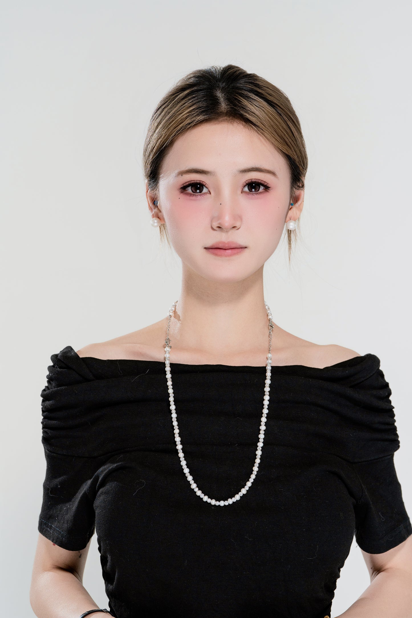 天使之淚 合金淡水珍珠項鍊手鍊兩件套(TSAW120)