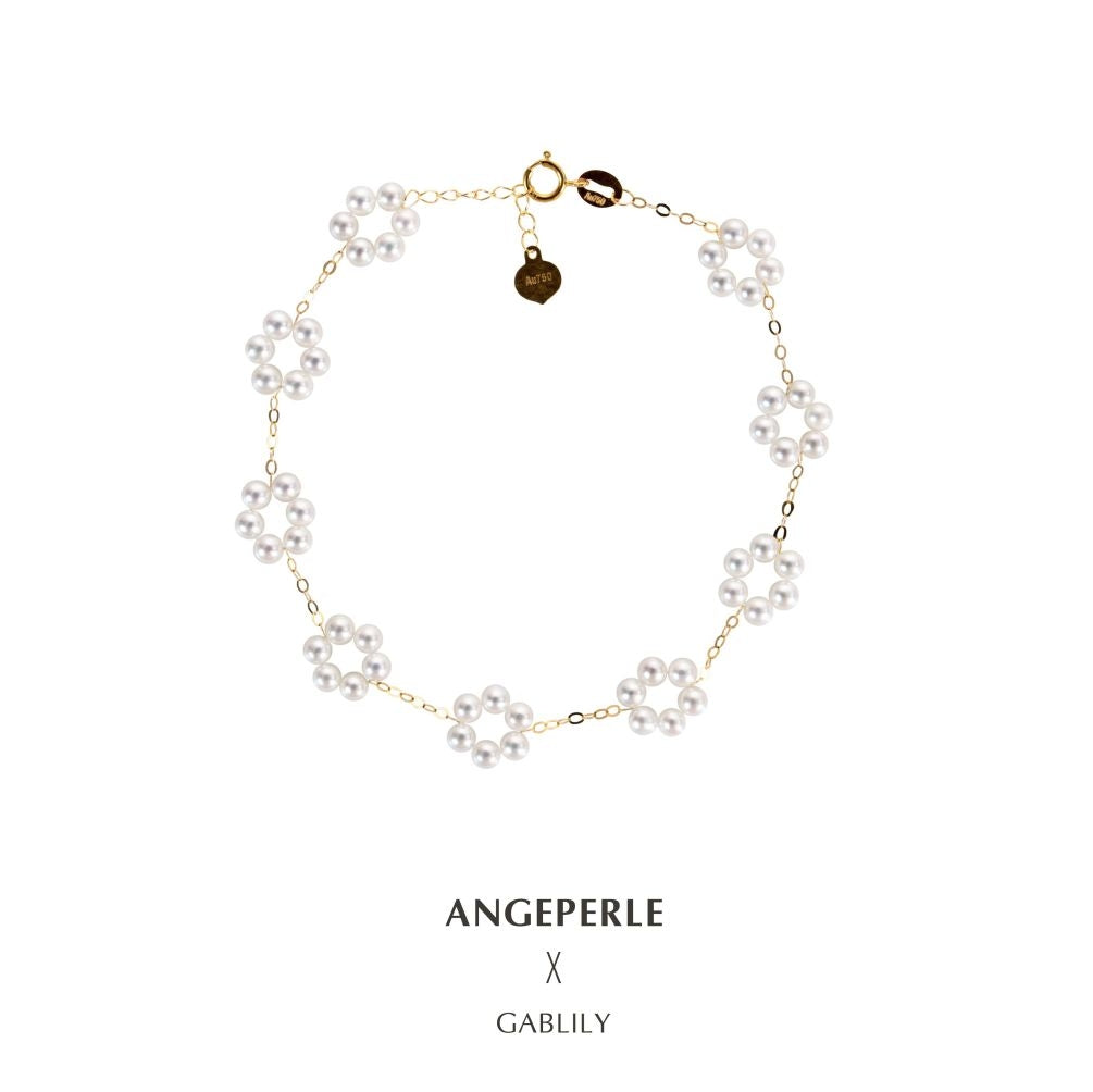 天使之淚 18K金淡水珍珠白麗珍珠手鍊(TSJCY762)
