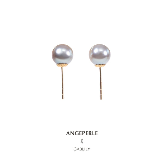 天使之淚 18K金海水珍珠真多麻耳釘(TSJCY796)