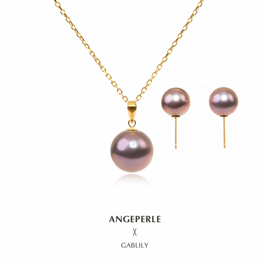 天使之淚 18K金扣頭淡水珍珠愛迪生吊墜送耳環(zpzl047)