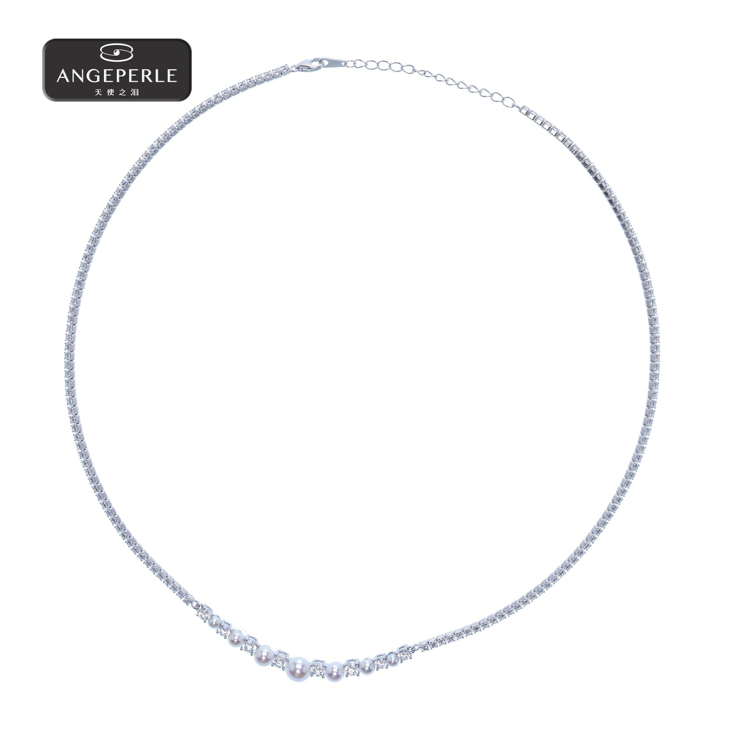 エンジェルズティアーズ S925 スターリングシルバー 淡水真珠 翡翠真珠ネックレスTSSLF301