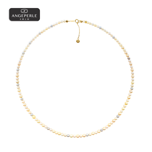 ANGEPERLE Seawater pearl akoya candy pearl necklace 3-4mm（ZZN30）