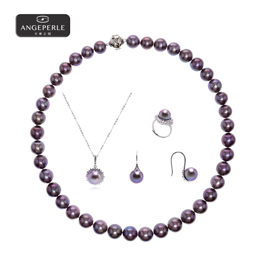 天使之淚 S925銀淡水珍珠愛迪生珍珠項鍊送吊墜耳環戒指 9-11/吊墜11-12/戒指耳環10-11mm TSJ919