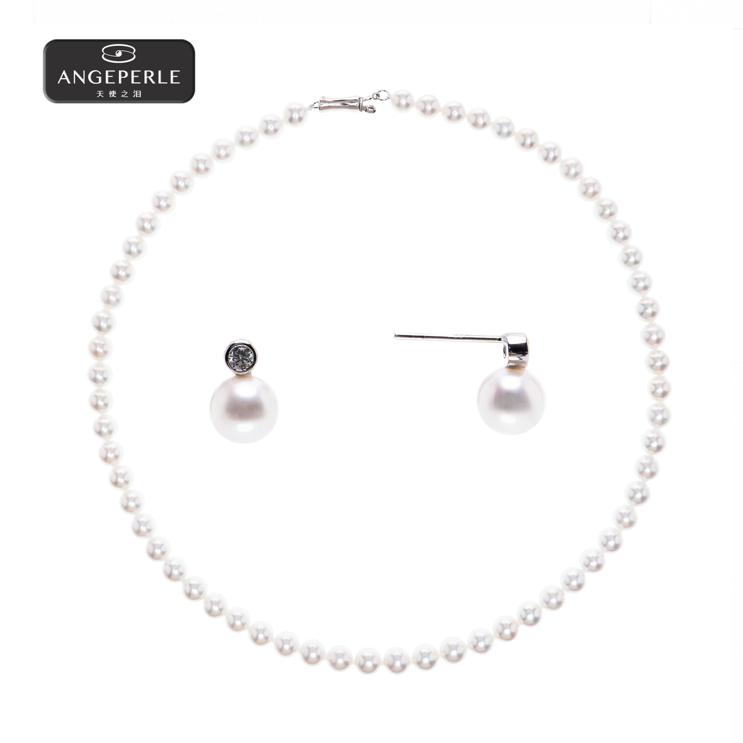 天使之淚 S925銀淡水珍珠★白麗珍珠項鍊送耳環 項鍊5.5-7.5/耳環6-7mm TSJ917