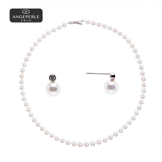 天使之淚 S925銀淡水珍珠★白麗珍珠項鍊送耳環 項鍊5.5-7.5/耳環6-7mm TSJ917