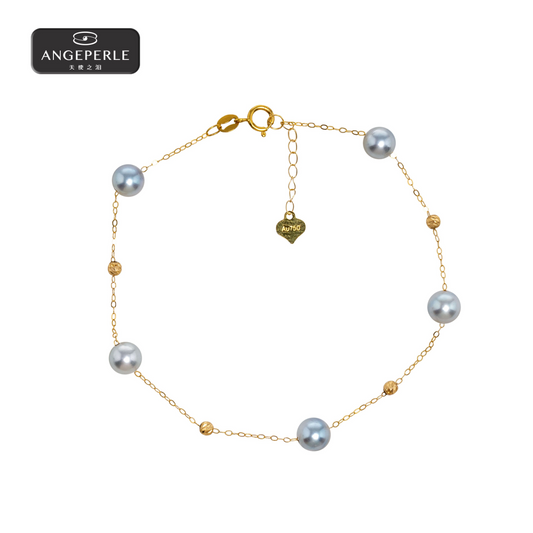 ANGEPERLE Seawater Pearls Akoya Madama 5-6mm Pearl Bracelet （TSGY169）